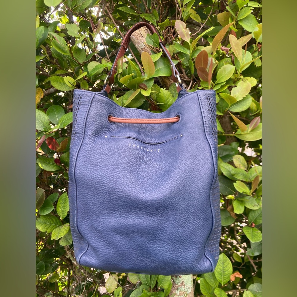 Sanctuary Blue Leather Tote Bucket Bag